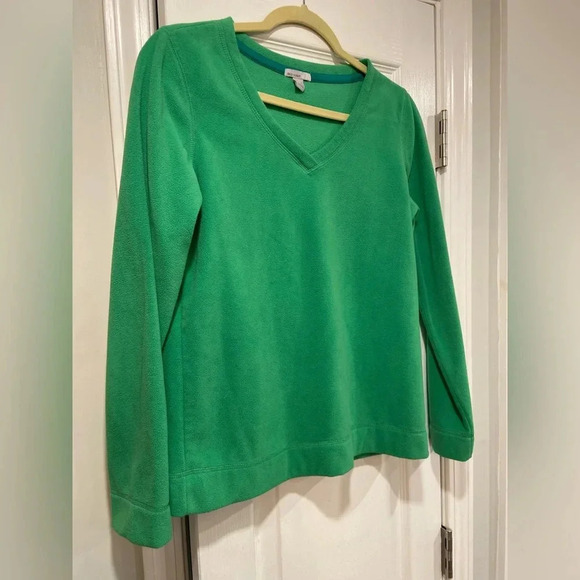 Old Navy Green V Neck Soft Fleece Long Sleeve Pullover Top Size S - Picture 4 of 10